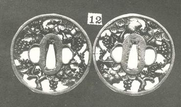 Sword Guard (Tsuba): (front and back) Grapes