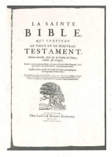 La Sainte Bible qui contient le Vieux et le Nouveau Testament  (2 volumes bound in one)