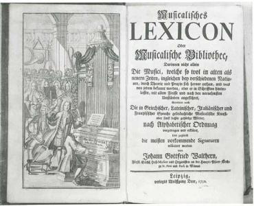 Musicalisches Lexicon oder Musicalishe Bibliothec, darinnen nicht allein die Musici, welche so wol in alten als neuern Zeiten, ingleichen ben verschiedenen Nationen, durch Theorie und Praxin sich hervor gethan