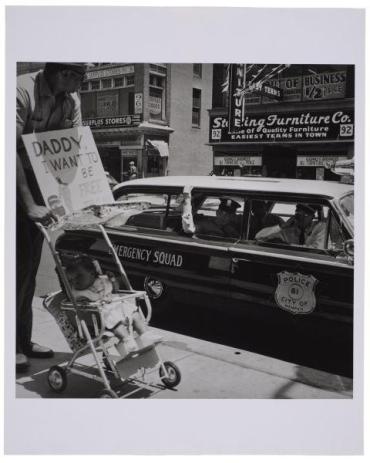 Daddy, I Want To Be Free Too (William Edwin Jones pushes daughter Renee Andrewnetta Jones during protest march on Main Street, Memphis, August, 1961); from the portfolio I Am A Man