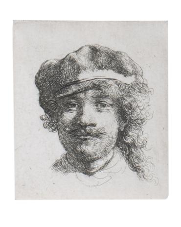 Rembrandt Wearing a Soft Cap: Full Face: Head Only (H. 57 only, B.2)