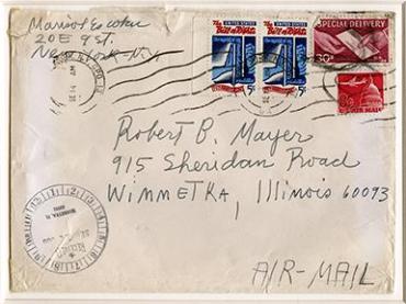 Envelope addressed to Robert B. Mayer