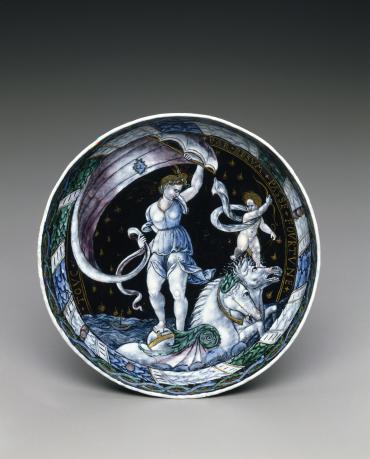 Covered Tazza (Footed Bowl) with an Allegory of Fortune