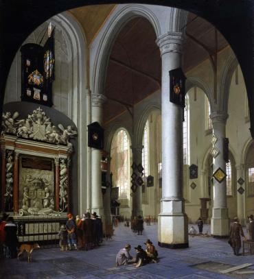 The Old Church in Delft with the Tomb of Admiral Tromp