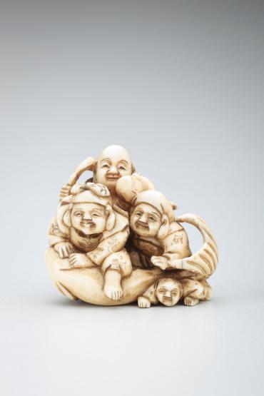 Netsuke: Hotei, Ebisu, and Daikoku