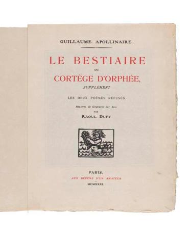 Le bestiaire, ou cortège d’Orphée, supplement: Les deux poèmes refusés (No. 4)