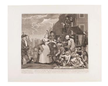 Arrested for Debt, Plate IV from The Rake's Progress
