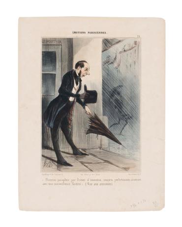 "Nouveau Parapliue, par Brevet d’invention ...." From Emotions Parisiennes, No. 33