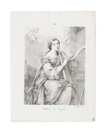 Dessin au Crayon (Saint with Harp) (from:  Collection de Plusieurs Essais en Dessins et Graveurs, pl. XII)
