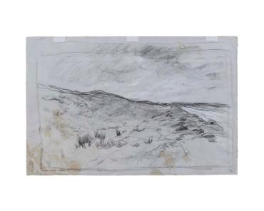 Sheep in a Field. Verso :  Landscape with a Road