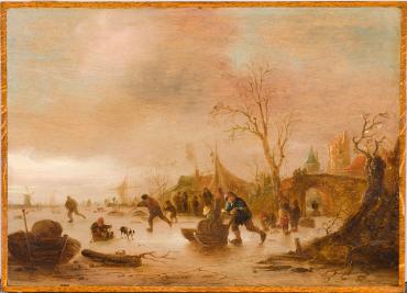 Skaters Near a Village