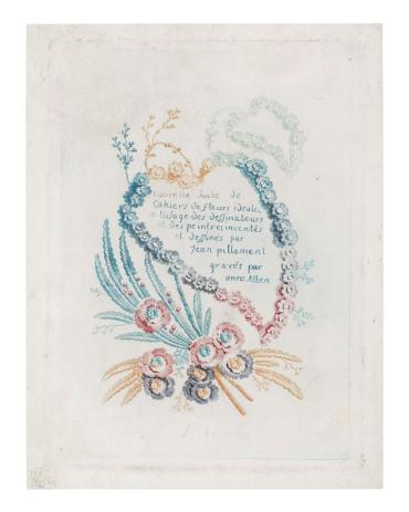 Frontispiece for Nouvelle Suite de Cahiers de Fleurs ideales  (New Suite of... Floral Ideas), after Jean Pillemont