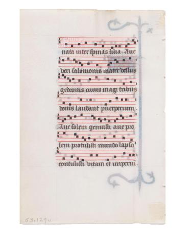 Leaf from a Sequince with a Sequence(prose) for Advent "Verbum Bonum", No. 21
