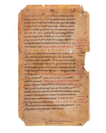 Leaf of a Latin text by Bishop Burchard of Worms