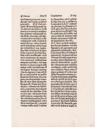 Leaf from Praeceprorium Divinae Legis (Hain 11792)