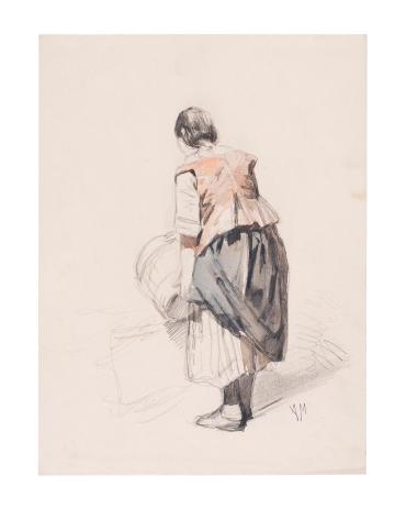 Girl at a Trough with a Bucket