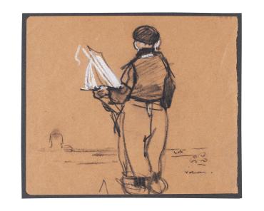 Sketch of Dutchman with Boat (Volendam)
