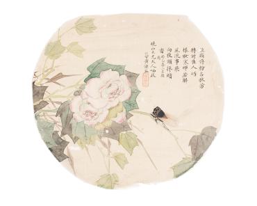 Fan Painting: Peony and Cicada