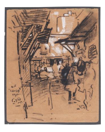 Sketch for Street Café, Algiers