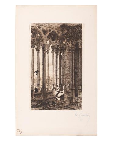 La Galerie Notre-Dame, Paris. (after Charles Meryon)