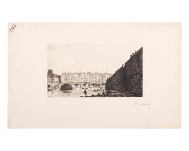 Le Pont-au-Change, Paris, vers 1784. (after Charles Meryon)