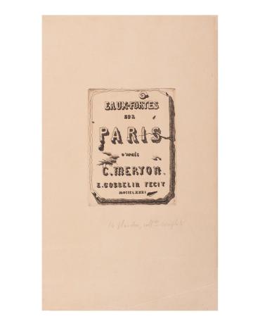 Title Page to Paris Set (after Charles Meryon)