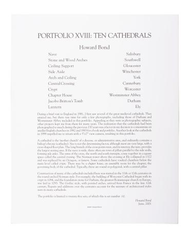 Portfolio XVIII: Ten Cathedrals