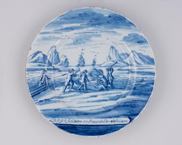 Plate with Scenes of a Whaling Expedition