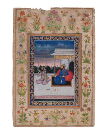 Portrait of Guru Tegh Bahadur with a Lute Player