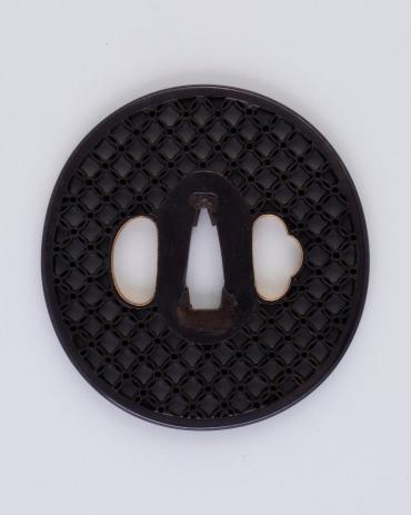 Sword Guard (Tsuba):  Stylized Flower Pattern