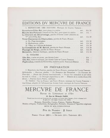 Trois chansons à la charcutière, no. 1