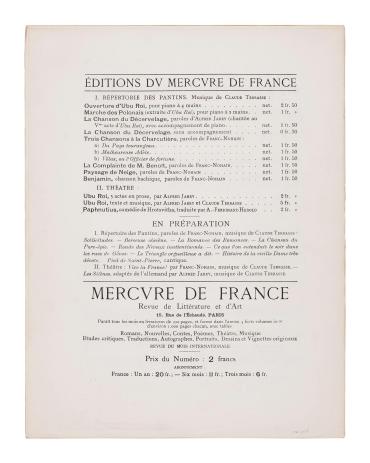 Berceuse obscène (Répertoire des pantins, M.F. 6)