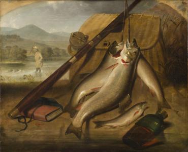 Still Life with Trout and Fishing Tackle