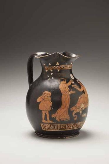 Oinochoe (shape 3, pitcher); Scene: Dionysos and his followers