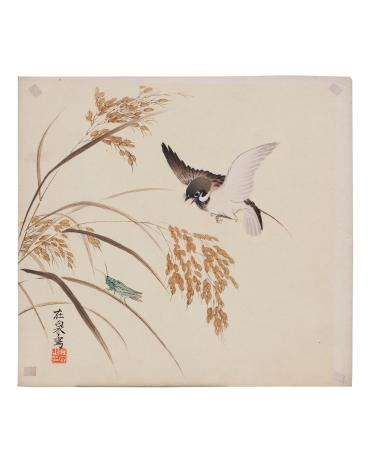 Sparrow, Rice and Grasshopper