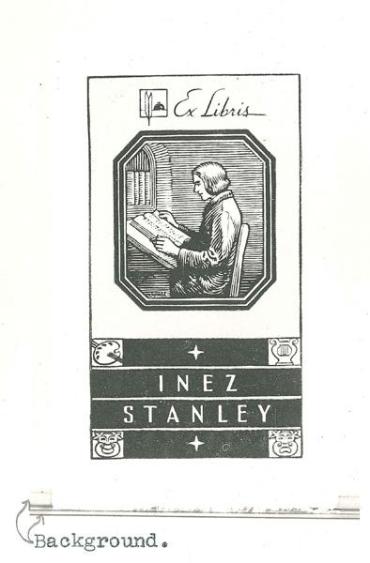 Bookplate- Ex Libris- Inez Stanley
