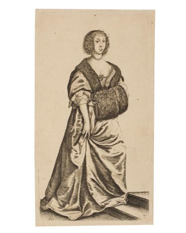 Woman on Steps, plate 7 from: Ornatus Muliebris Anglicanus (The Severall Habits of English Women...)