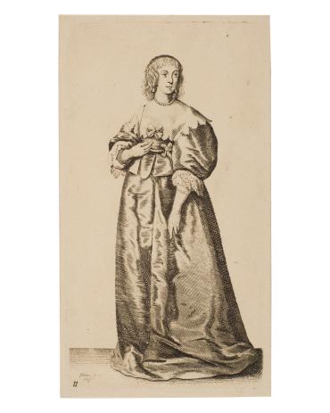 Woman with Fan and Mirror, plate 10 from: Ornatus Muliebris Anglicanus (The Severall Habits of English Women...)