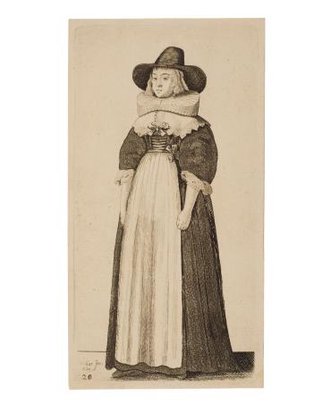 Woman with Man's Hat and Flowered Petticoat, plate 19 from: Ornatus Muliebris Anglicanus (The Severall Habits of English Women...)