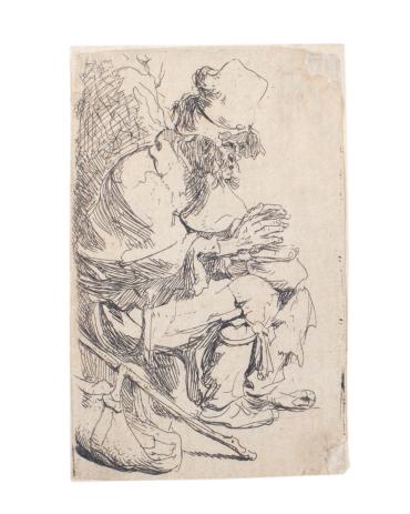Beggar Seated, Warming his Hands at a Chafing Dish (H.8, B.173) (II/II)
