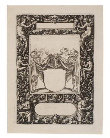 Coat-of-Arms with Ornamental Borders (from Emblemata ......Frankfort, 1592)