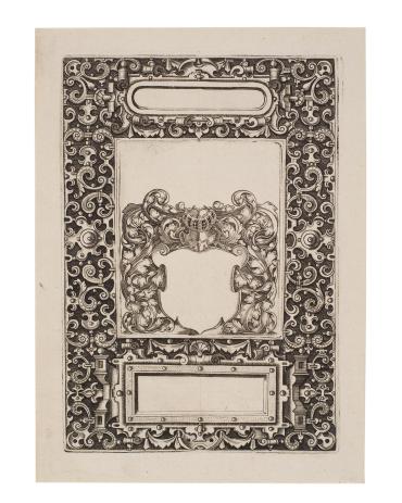 Coat-of-Arms with Ornamental Borders (from Emblemata ......Frankfort, 1592)