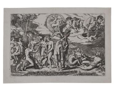 The Judgement of Paris (after a print by Raimondi based on a composition by Raphael)