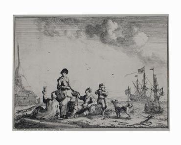 Harbor with Seamen and Fish Peddler  from The River IJ and Seascapes