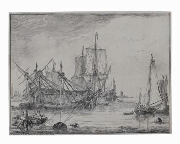 Marine View with Anchored Ships from The River IJ and Seascapes