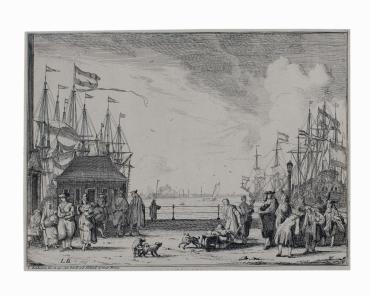 Harbor View with Figures from The River IJ and Seascapes