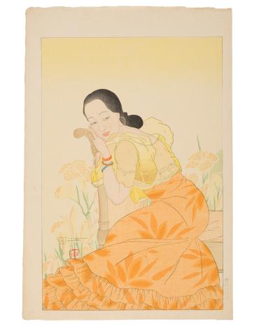 Portrait of Chamorro Woman-Yellow, from the series: Seven Women of the South Seas