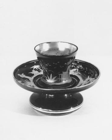 Cup and Stand with Chinese Motif (Chinoiserie)