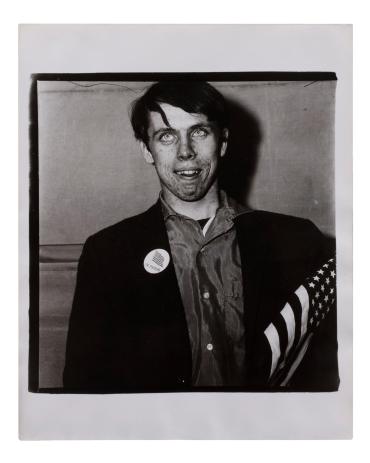 Young Boy with a Button and Flag in a Pro-War Parade, NYC