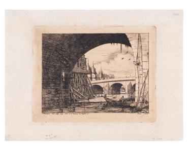 L’Arche du Pont Notre Dame (Arch of Notre Dame Bridge) from Eaux-fortes sur Paris, pl.8 (D-W 25 IV/VII - S 28 - B 39 - W 9)
Third State